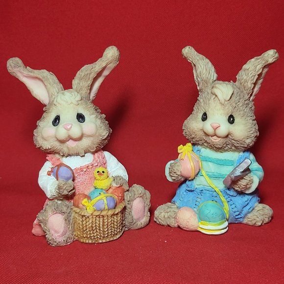 Ks Collection Sitting Happy Boy and Girl Bunny Rabbit Figurine - Picture 13 of 13